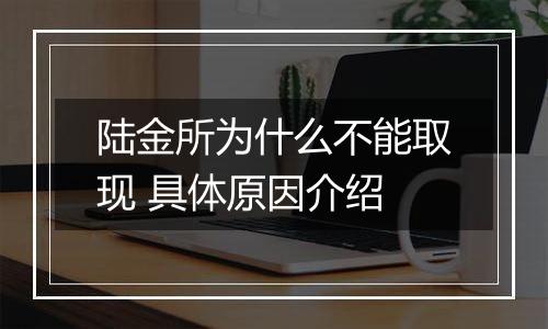 陆金所为什么不能取现 具体原因介绍