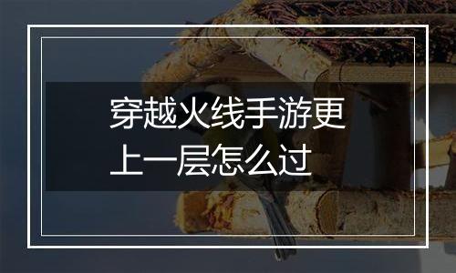 穿越火线手游更上一层怎么过