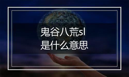 鬼谷八荒sl是什么意思