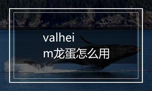 valheim龙蛋怎么用