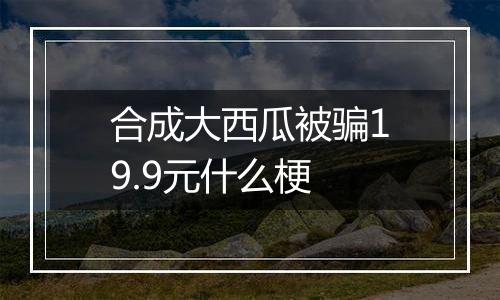 合成大西瓜被骗19.9元什么梗