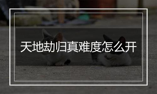 天地劫归真难度怎么开