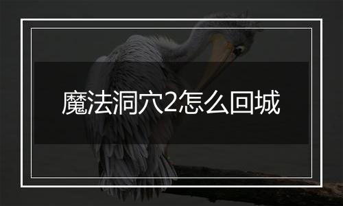 魔法洞穴2怎么回城