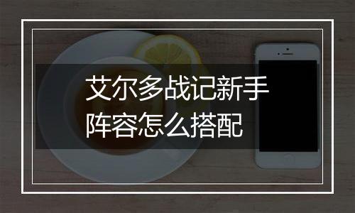 艾尔多战记新手阵容怎么搭配