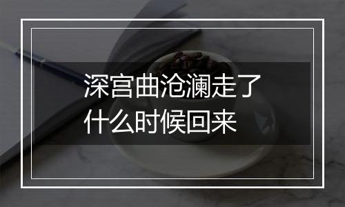 深宫曲沧澜走了什么时候回来