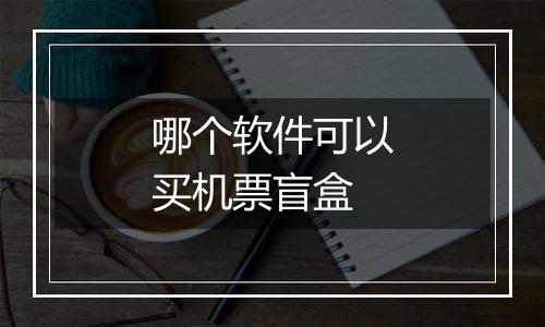 哪个软件可以买机票盲盒