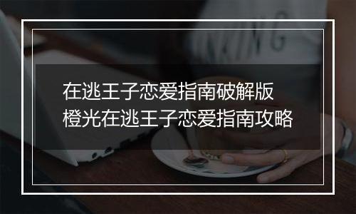 在逃王子恋爱指南破解版 橙光在逃王子恋爱指南攻略