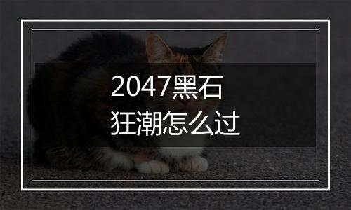 2047黑石狂潮怎么过