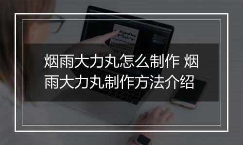 烟雨大力丸怎么制作 烟雨大力丸制作方法介绍