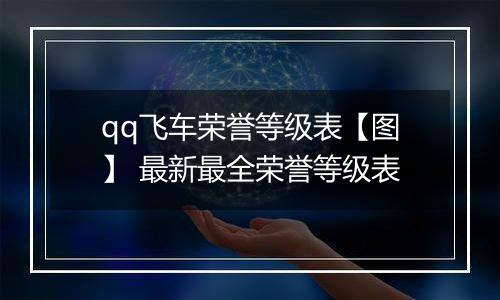qq飞车荣誉等级表【图】 最新最全荣誉等级表