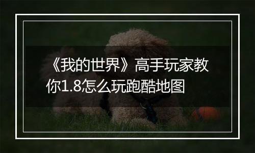 《我的世界》高手玩家教你1.8怎么玩跑酷地图