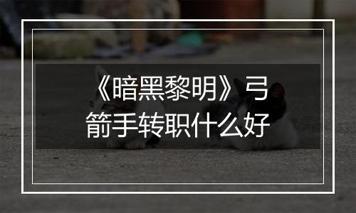 《暗黑黎明》弓箭手转职什么好