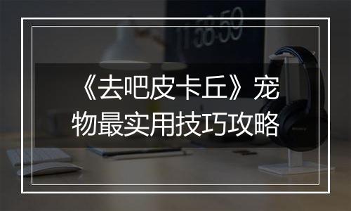 《去吧皮卡丘》宠物最实用技巧攻略