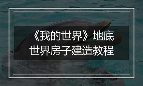 《我的世界》地底世界房子建造教程