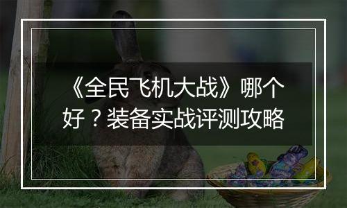 《全民飞机大战》哪个好？装备实战评测攻略