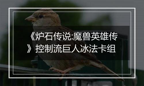 《炉石传说:魔兽英雄传》控制流巨人冰法卡组