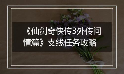 《仙剑奇侠传3外传问情篇》支线任务攻略