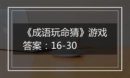 《成语玩命猜》游戏答案：16-30