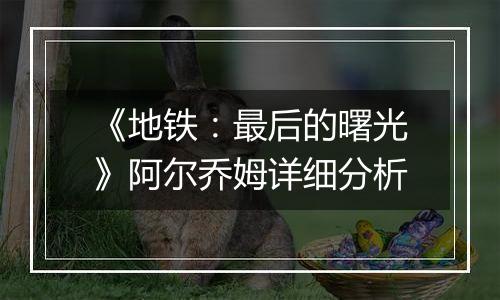 《地铁：最后的曙光》阿尔乔姆详细分析