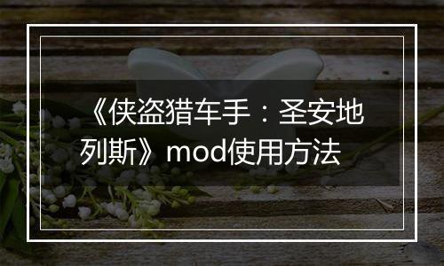 《侠盗猎车手：圣安地列斯》mod使用方法
