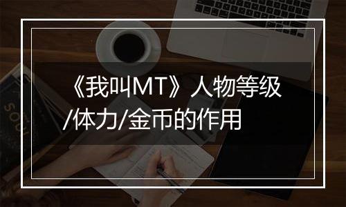 《我叫MT》人物等级/体力/金币的作用