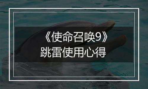 《使命召唤9》跳雷使用心得