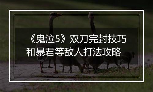《鬼泣5》双刀完封技巧和暴君等敌人打法攻略