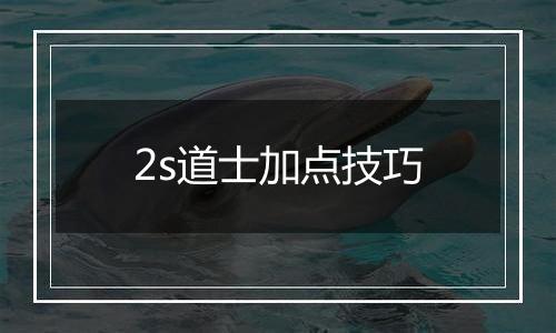 2s道士加点技巧