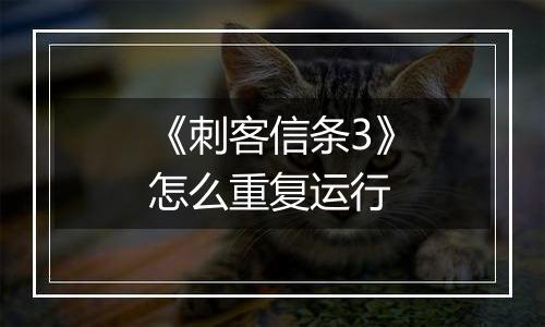 《刺客信条3》怎么重复运行