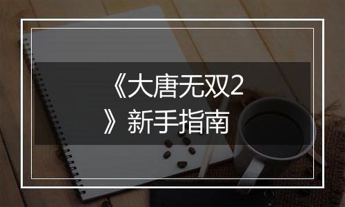 《大唐无双2》新手指南