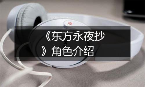 《东方永夜抄》角色介绍