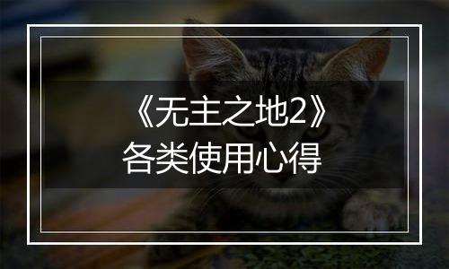 《无主之地2》各类使用心得