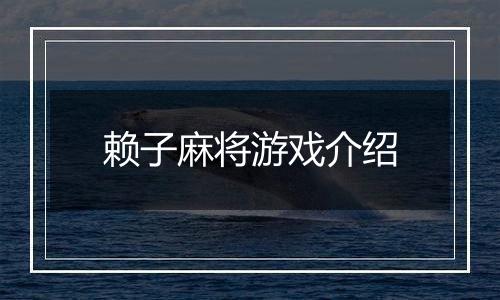 赖子麻将游戏介绍