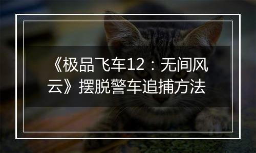《极品飞车12：无间风云》摆脱警车追捕方法