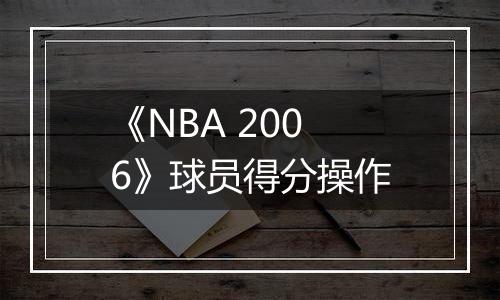 《NBA 2006》球员得分操作