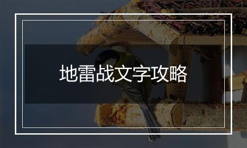 地雷战文字攻略