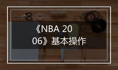 《NBA 2006》基本操作