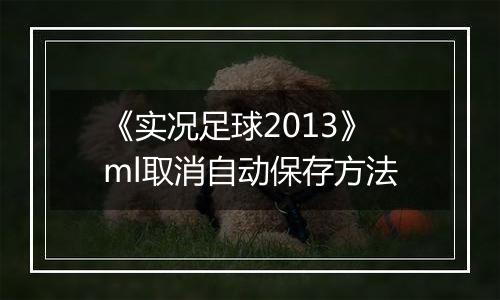 《实况足球2013》ml取消自动保存方法