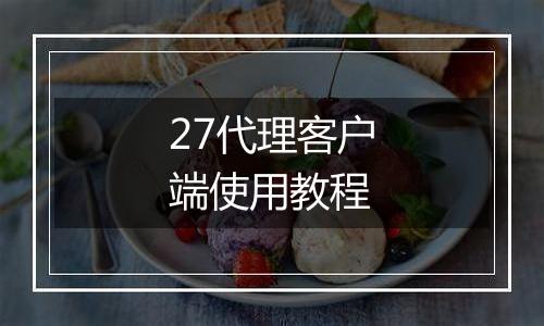 27代理客户端使用教程