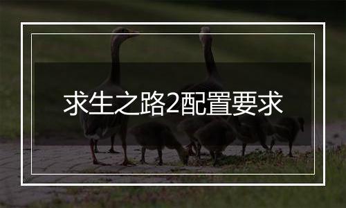 求生之路2配置要求