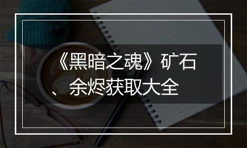 《黑暗之魂》矿石、余烬获取大全