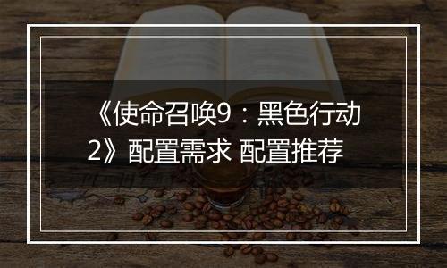 《使命召唤9：黑色行动2》配置需求 配置推荐