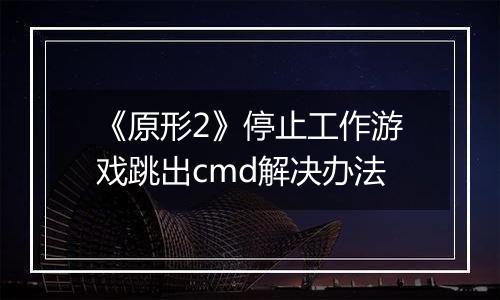 《原形2》停止工作游戏跳出cmd解决办法