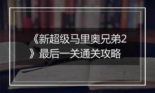 《新超级马里奥兄弟2》最后一关通关攻略