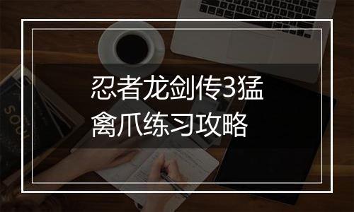 忍者龙剑传3猛禽爪练习攻略