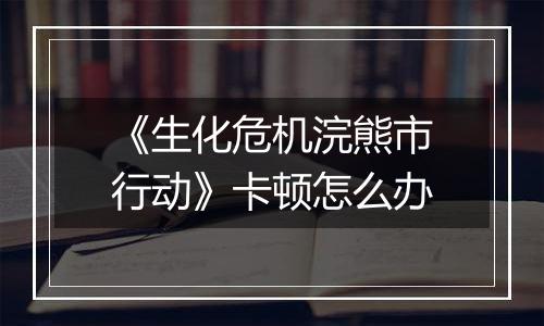 《生化危机浣熊市行动》卡顿怎么办