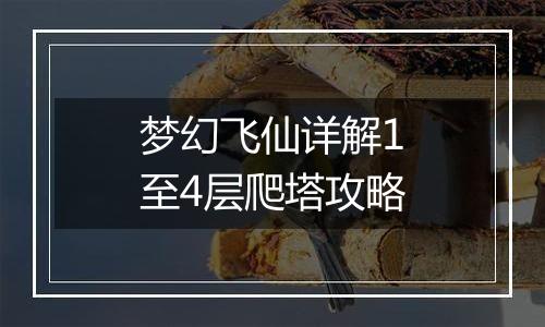 梦幻飞仙详解1至4层爬塔攻略