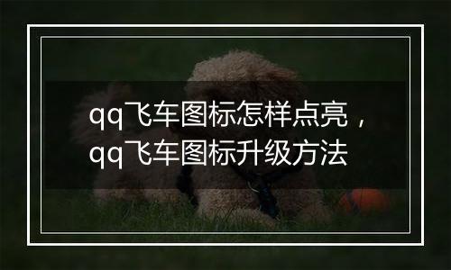 qq飞车图标怎样点亮，qq飞车图标升级方法