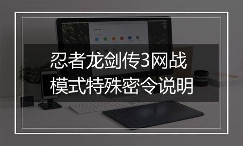 忍者龙剑传3网战模式特殊密令说明