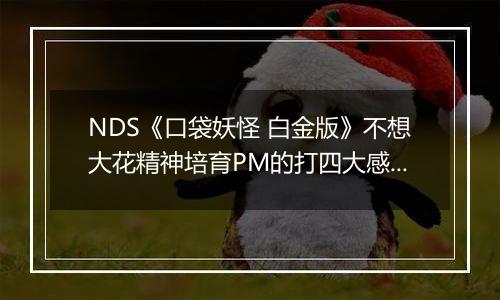 NDS《口袋妖怪 白金版》不想大花精神培育PM的打四大感想